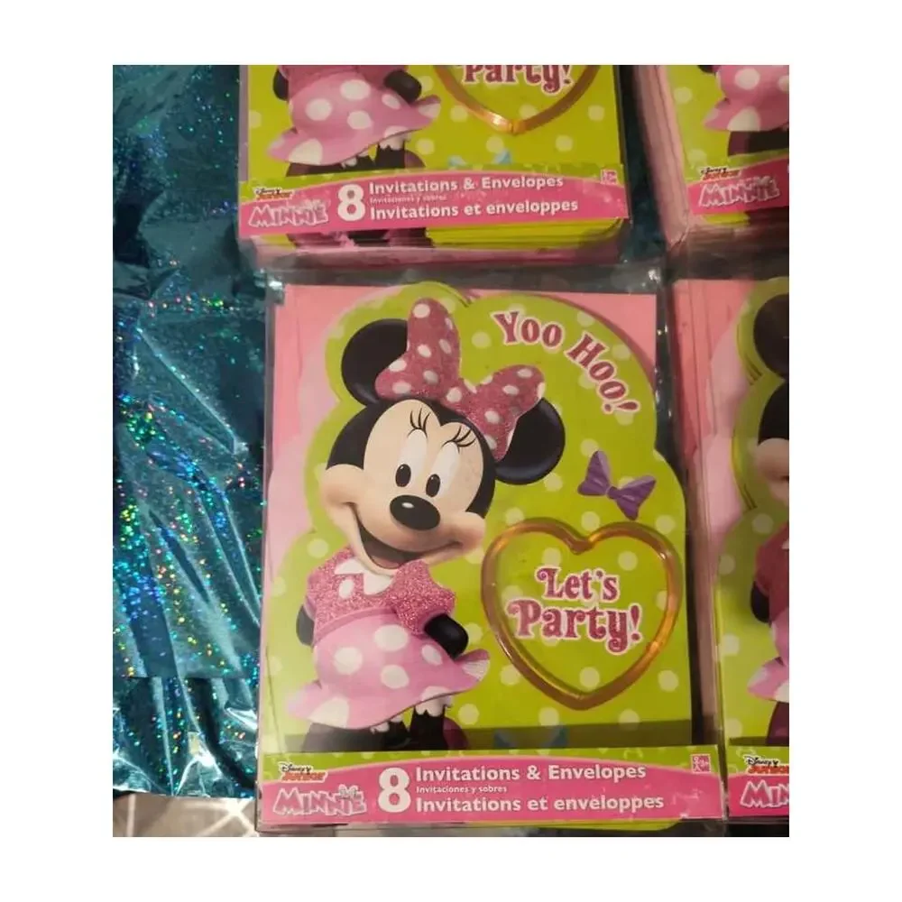 Minnie mouse party invitations bundle of Four.  Missing 6 envelopes.